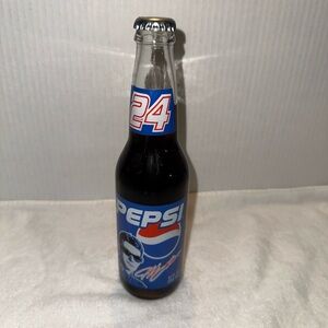 Vintage Jeff Gordon Pepsi Racing Edition Bottle glass full contents